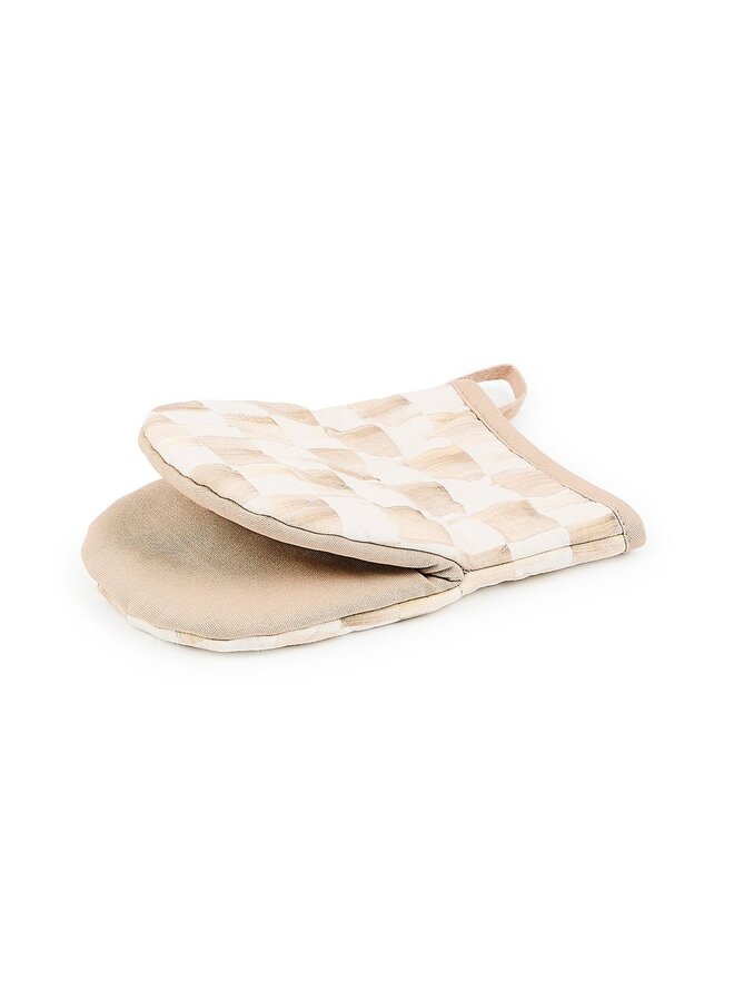 Mocha Check Mini Oven Mitt