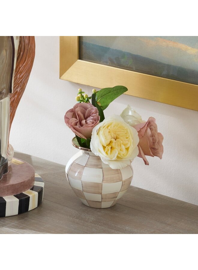 Mocha Check Vase