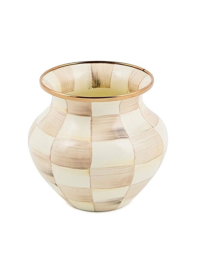Mocha Check Vase