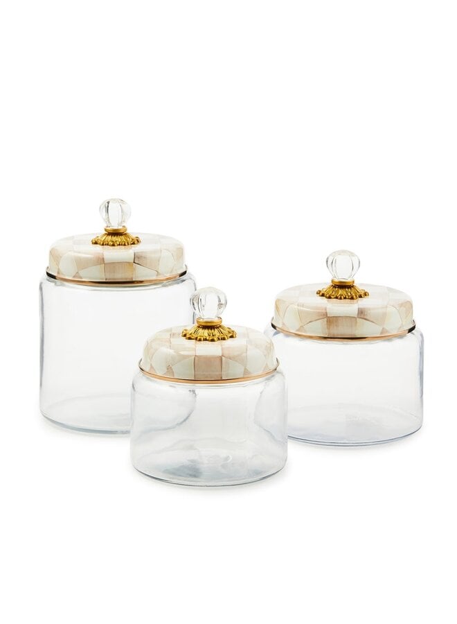 Mocha Check Kitchen Canister - Small