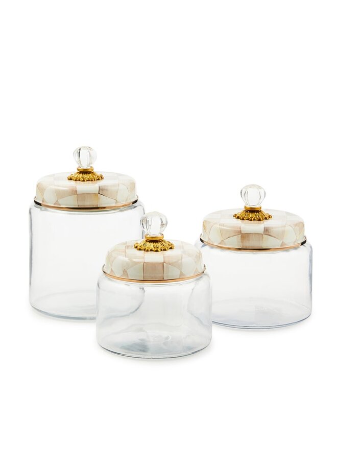 Mocha Check Small Kitchen Canister