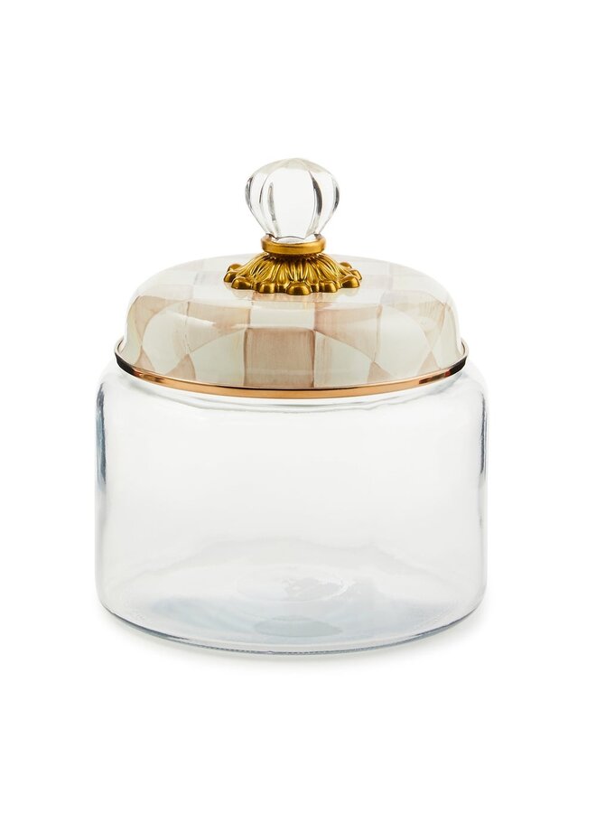 Mocha Check Kitchen Canister - Small