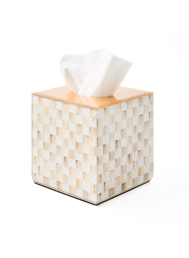 Mocha Check Glass Boutique Tissue Box Cover