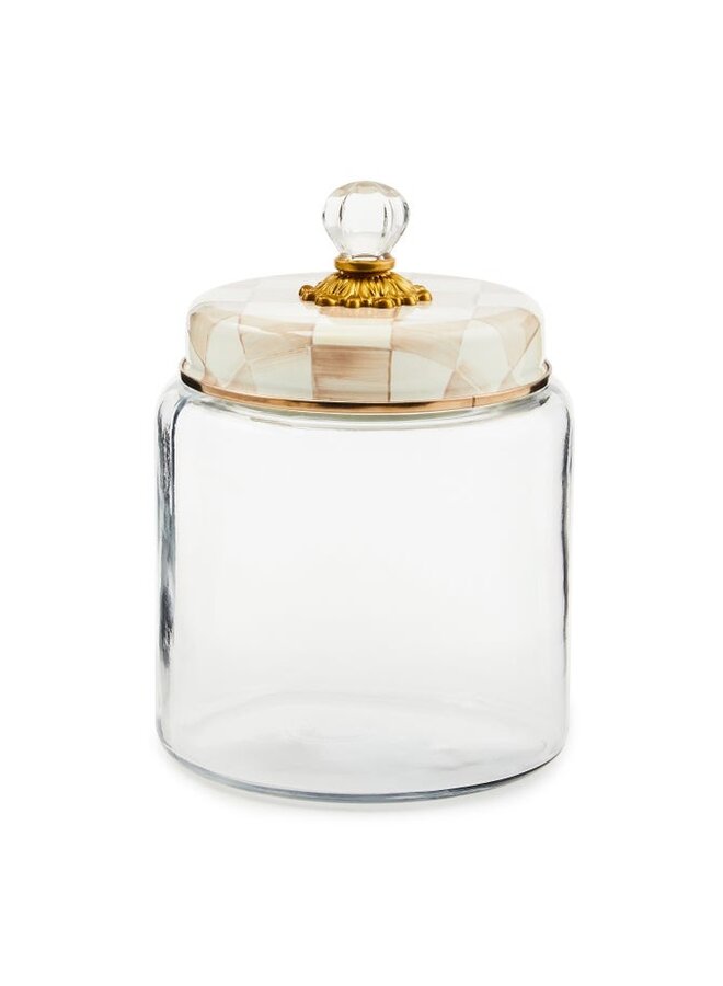 Mocha Check Kitchen Canister - Large