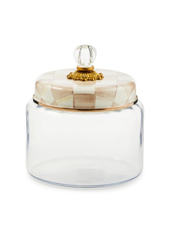 Mocha Check Kitchen Canister- Medium