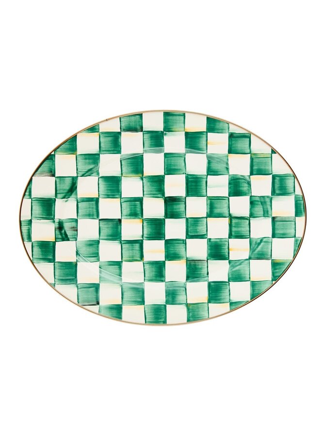 Emerald Check Medium Oval Platter