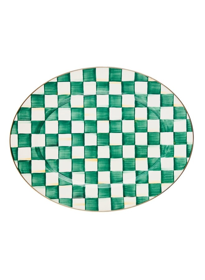 Emerald Check Large Oval Platter