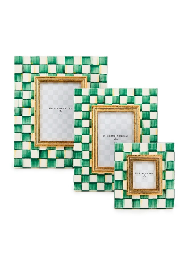 Emerald Check Enamel Frame - 4" x 6"