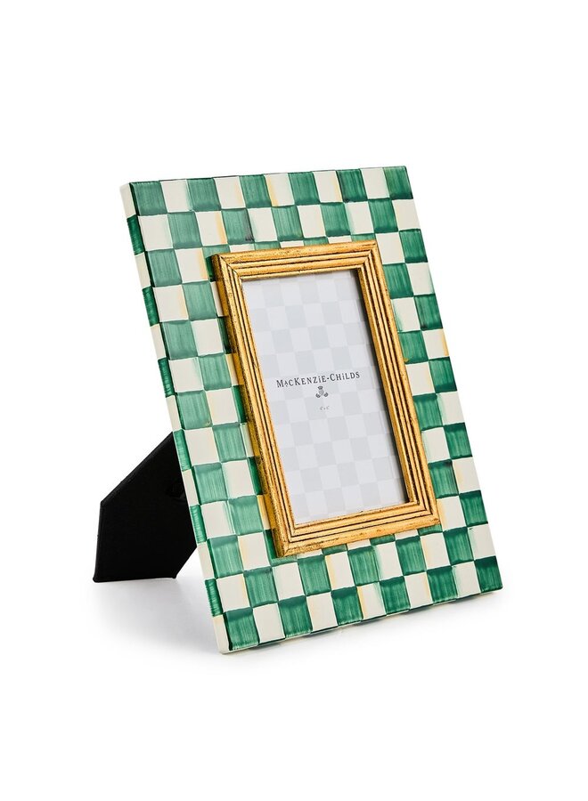 Emerald Check Enamel Frame - 4" x 6"