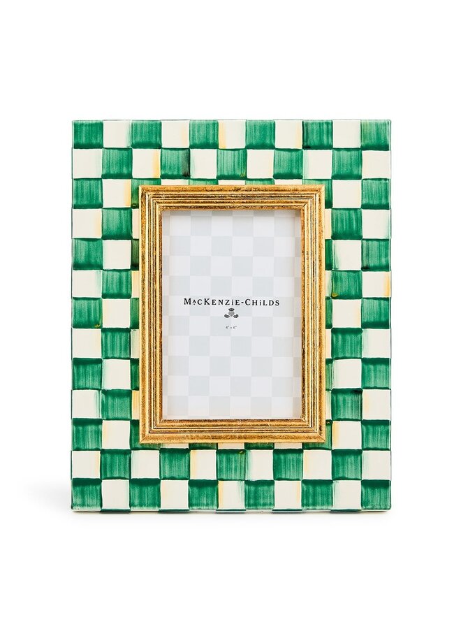 Emerald Check Enamel Frame - 4" x 6"