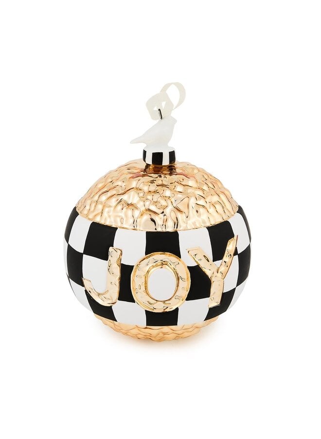 Courtly Noel JOY Glass Ball Ornament