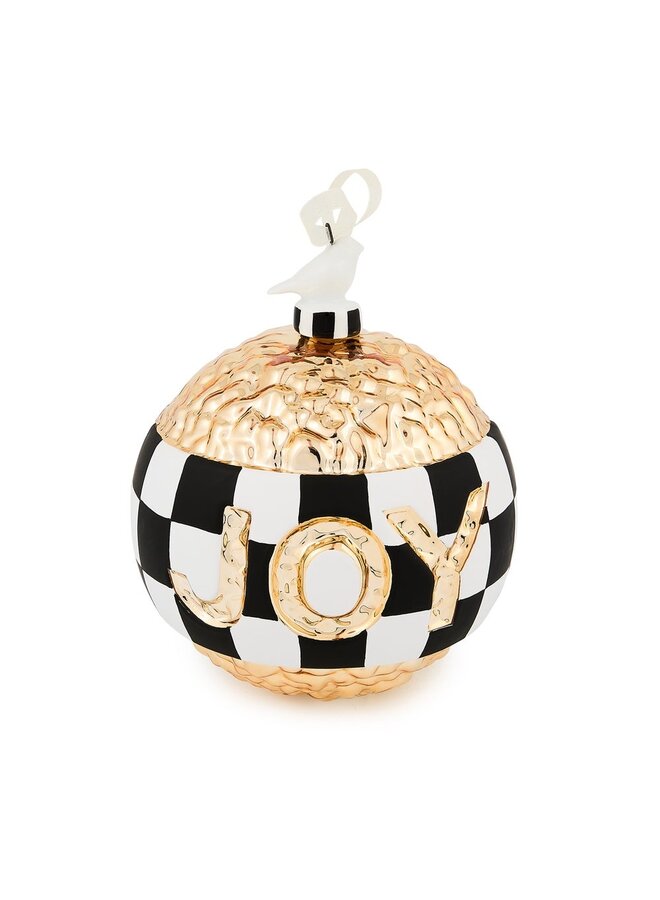 Courtly Noel JOY Glass Ball Ornament