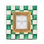 Emerald Check Enamel Frame - 2.5" x 3"