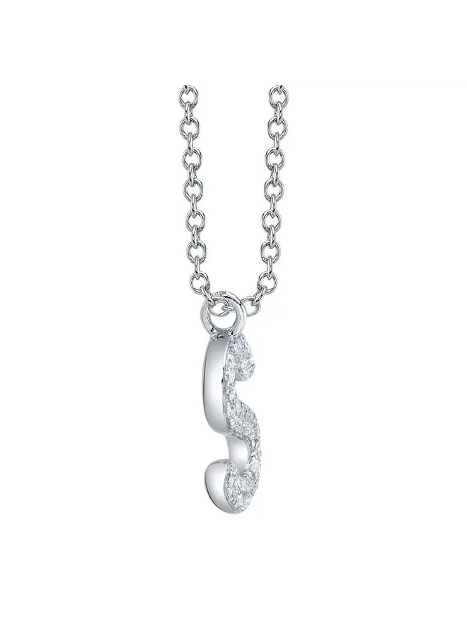 14K/Diamond Bubble Pave Initial Necklace -