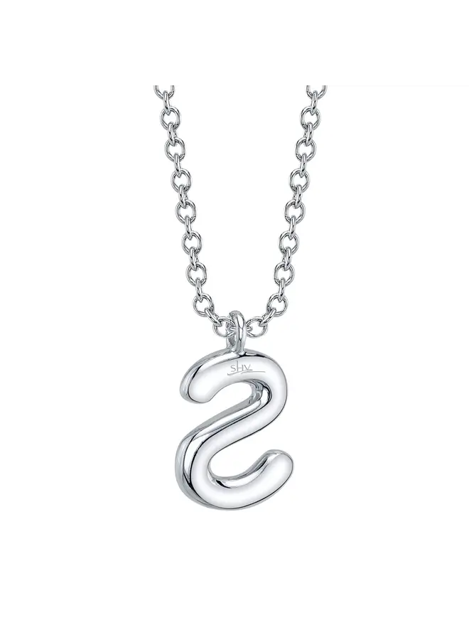 14K/Diamond Bubble Pave Initial Necklace -