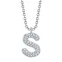 14K/Diamond Bubble Pave Initial Necklace -