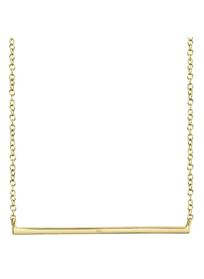 14K Yellow Gold and Diamond Bar Necklace (0.08ct)