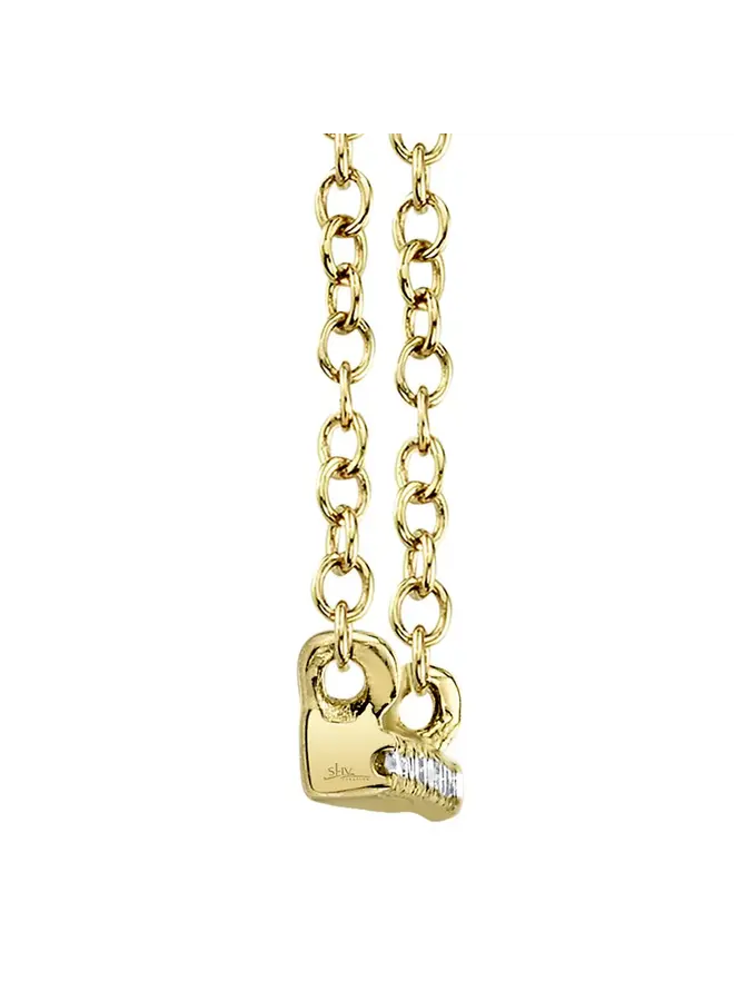 14K Yellow Gold and Diamond Bar Necklace (0.08ct)