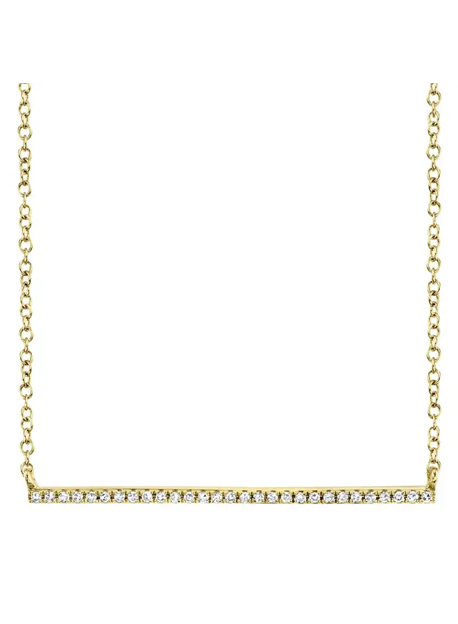 14K Yellow Gold and Diamond Bar Necklace (0.08ct)