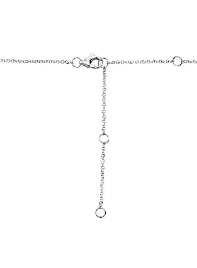 14K White Gold and Diamond Bar Necklace (0.08ct)
