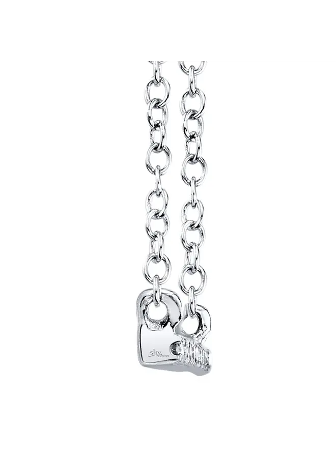 14K White Gold and Diamond Bar Necklace (0.08ct)