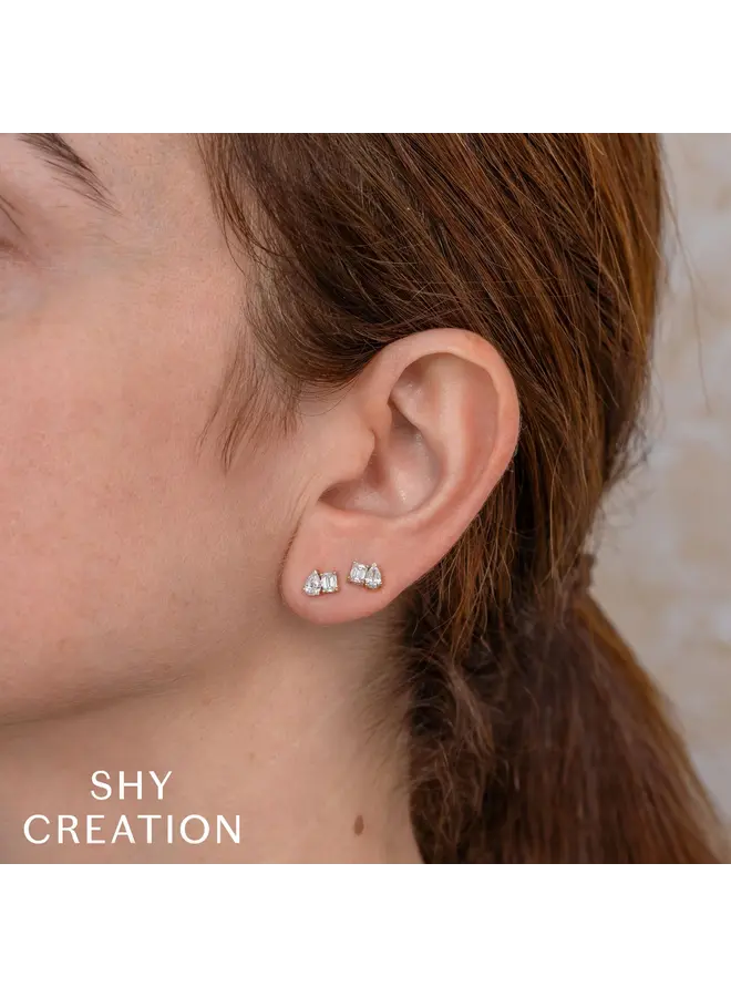 14K White Gold Moi et Toi Studs (Diamond/Pear, .84ct)