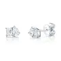 14K White Gold Moi et Toi Studs (Diamond/Pear, .84ct)