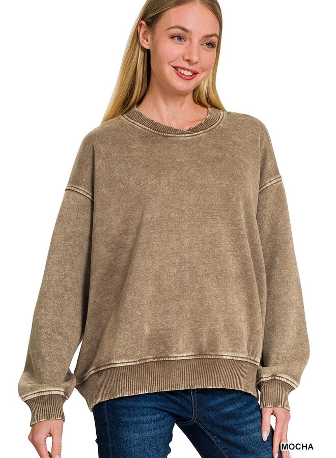 Oversized Acid Washed Sweatshirt -