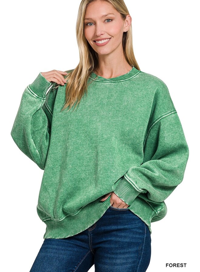 Oversized Acid Washed Sweatshirt -
