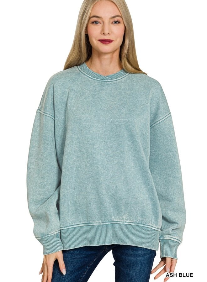 Oversized Acid Washed Sweatshirt -