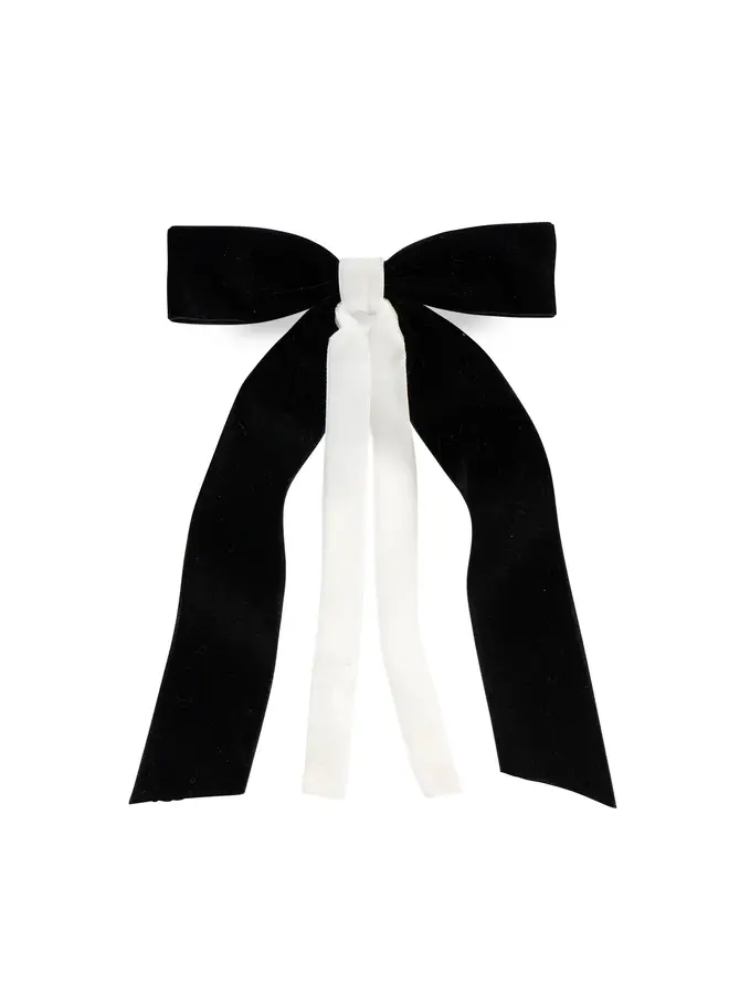 Two-Tone Velvet Bow Clip -