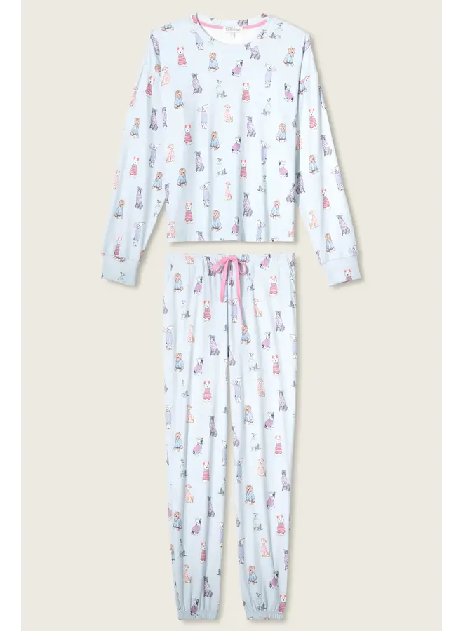 Doggone Cold Dog Print Pointelle Lounge Set -