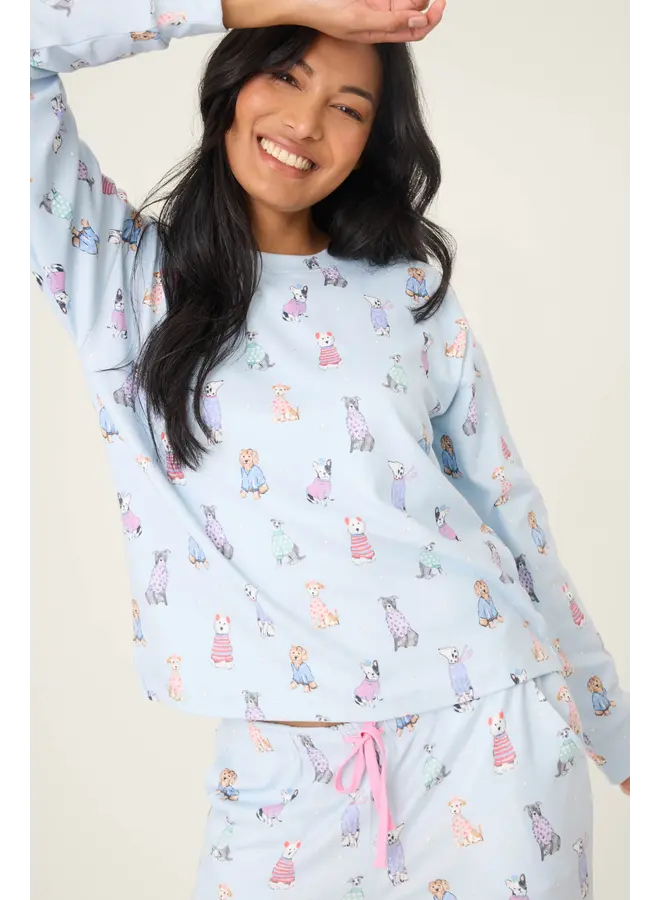 Doggone Cold Dog Print Pointelle Lounge Set -