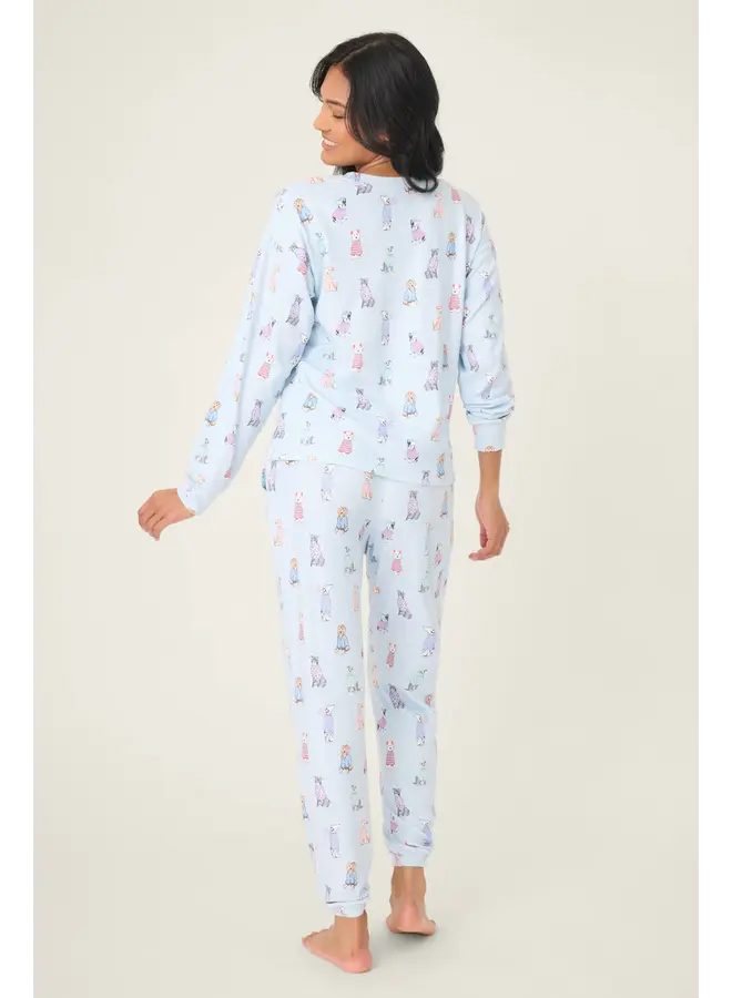 Doggone Cold Dog Print Pointelle Lounge Set -