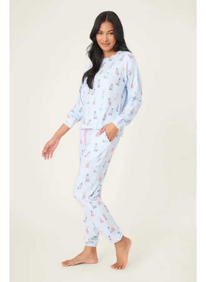Doggone Cold Dog Print Pointelle Lounge Set -