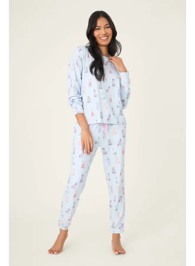 Doggone Cold Dog Print Pointelle Lounge Set -