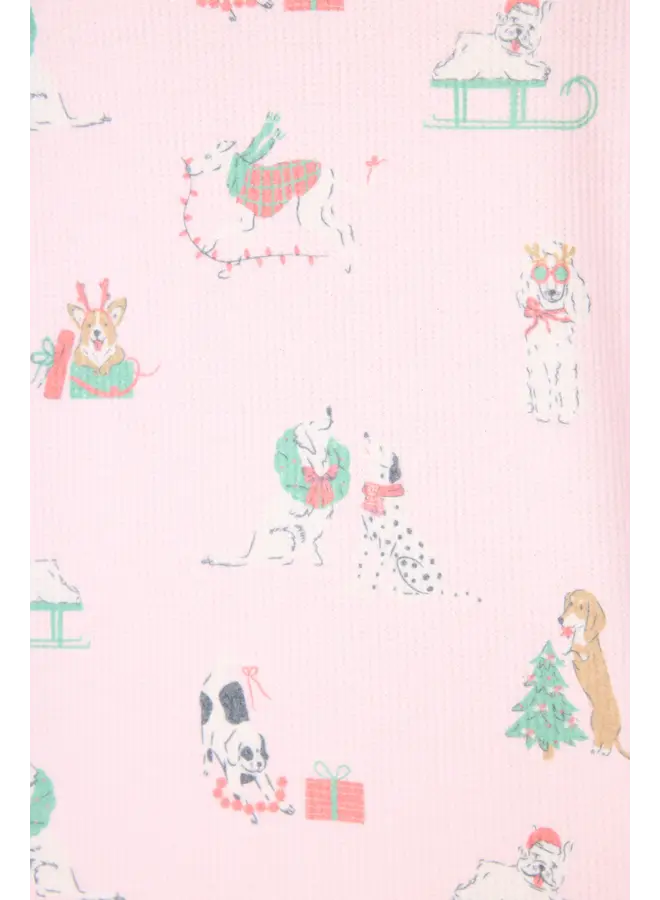 Peace & Pawlidays Dog Print Pants Set -