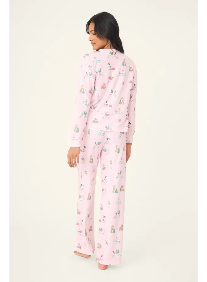 Peace & Pawlidays Dog Print Pants Set -