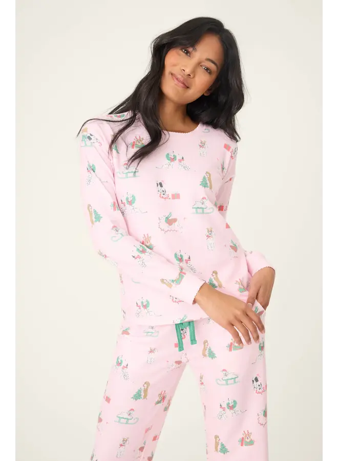 Peace & Pawlidays Dog Print Pants Set -