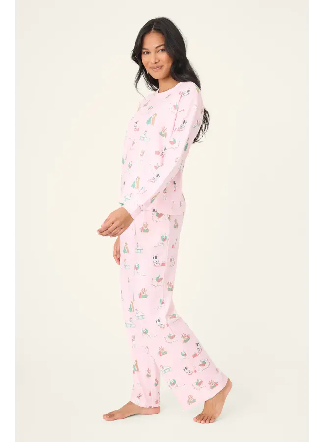 Peace & Pawlidays Dog Print Pants Set -