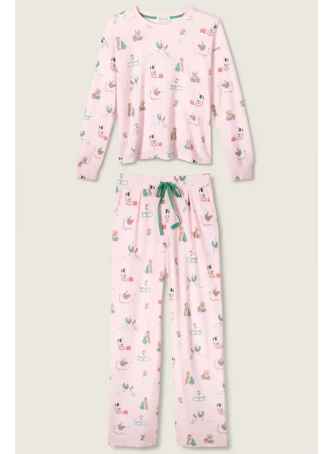 Peace & Pawlidays Dog Print Pants Set -