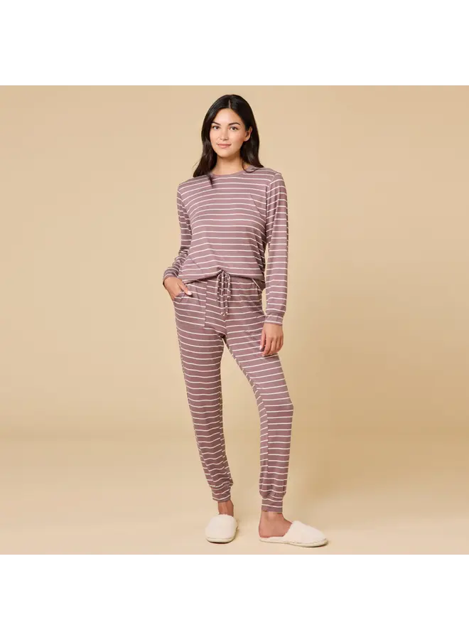 Cloud Soft Dream Jersey Lounge Set | Driftwood Stripe -