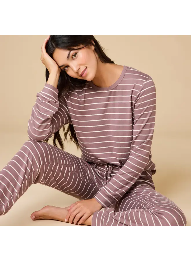 Cloud Soft Dream Jersey Lounge Set | Driftwood Stripe -