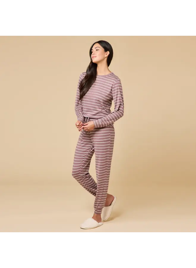 Cloud Soft Dream Jersey Lounge Set | Driftwood Stripe -