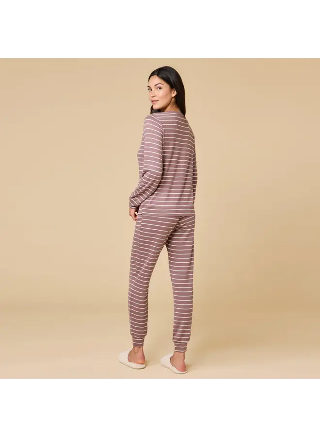 Cloud Soft Dream Jersey Lounge Set | Driftwood Stripe -