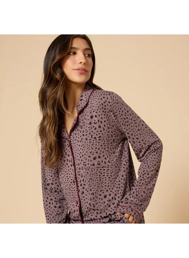 Sleep Soft Slim Notch Collar PJ Set -