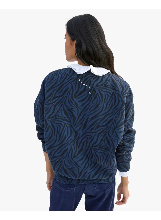 Navy Zebra Oversized Sweatshirt -
