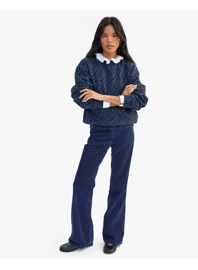 Navy Zebra Oversized Sweatshirt -