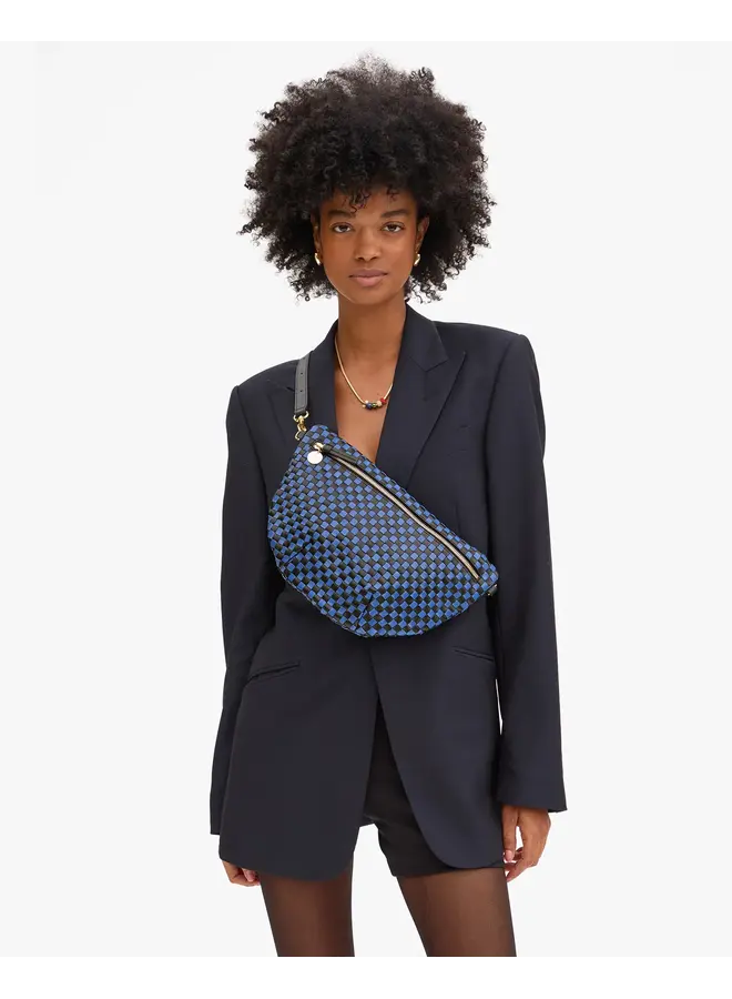 Grande Fanny - Black/Cobalt Woven Checker