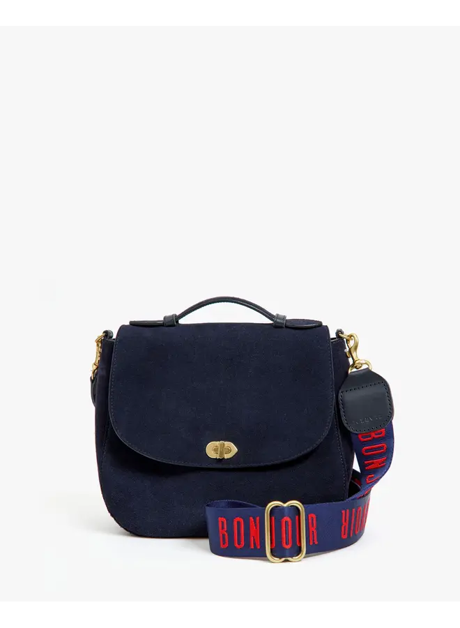Adjustable Crossbody Strap - Navy/Poppy Bonjour Au Revoir